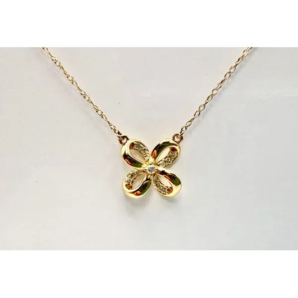 14 Karat Yellow Gold Freeform Diamond Pendant Forever Young Fine Jewelers St. George, UT