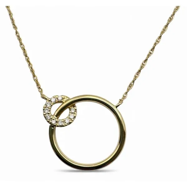 14 Karat Yellow Gold Double Circle Diamond Pendant Forever Young Fine Jewelers St. George, UT