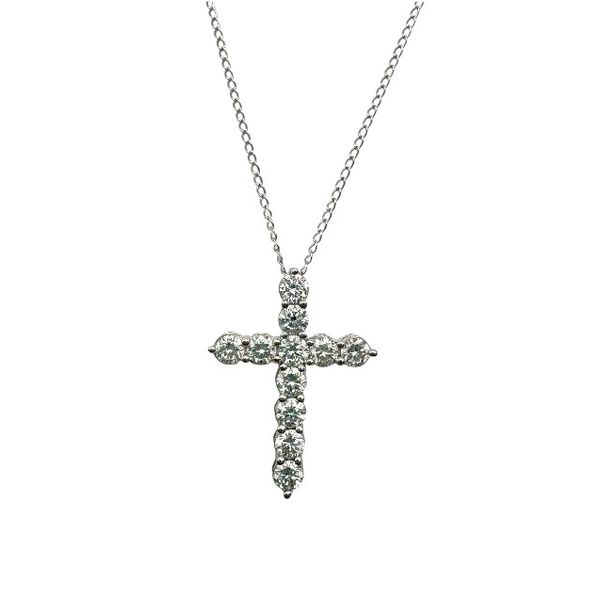 14 Karat White Gold Lab Grown Diamond Cross Pendant Forever Young Fine Jewelers St. George, UT