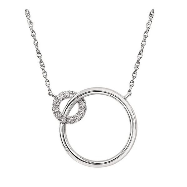 14 Karat White Gold Double Circle Diamond Pendant Forever Young Fine Jewelers St. George, UT