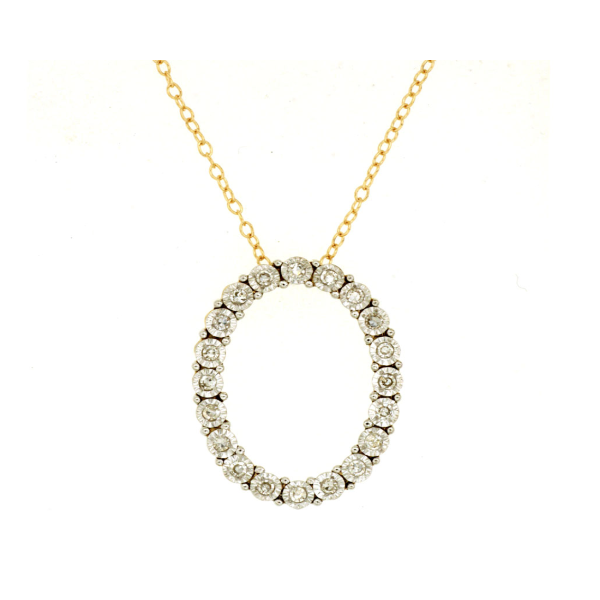 14 Karat Yellow Gold Illusion Set Diamond Fashion Pendant Forever Young Fine Jewelers St. George, UT
