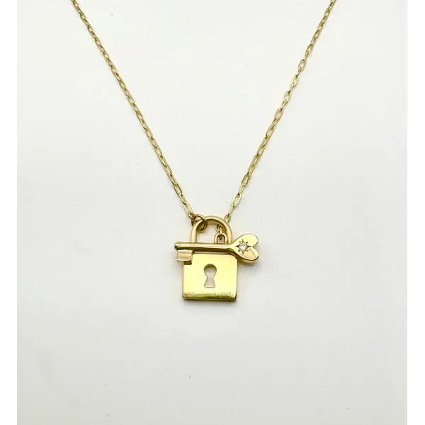 14 Karat Yellow Gold Lock And Key Diamond Necklace Forever Young Fine Jewelers St. George, UT