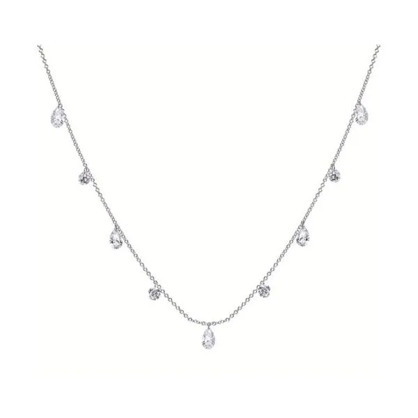 14 Karat White Gold Dangle Diamond Necklace Forever Young Fine Jewelers St. George, UT