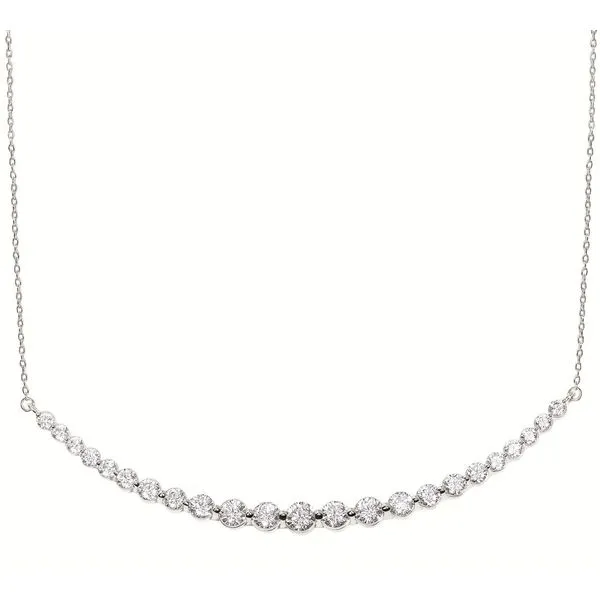 14 Karat White Gold Curved Bar Lab Grown Diamond Necklace Forever Young Fine Jewelers St. George, UT