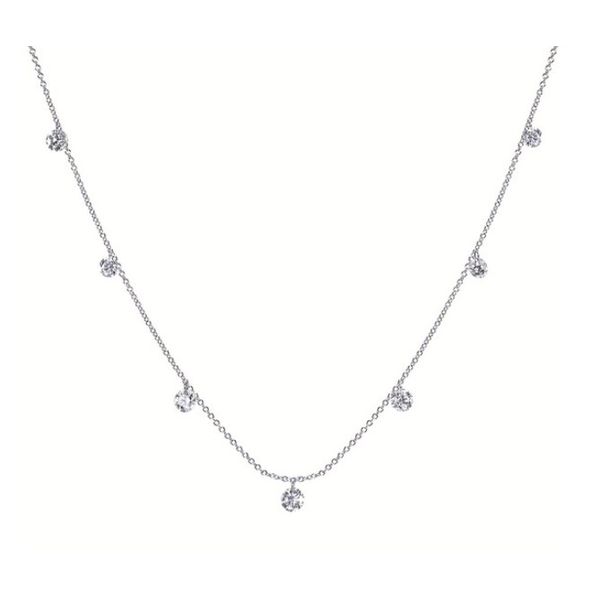 14 Karat White Gold Dangle Diamond Necklace Forever Young Fine Jewelers St. George, UT