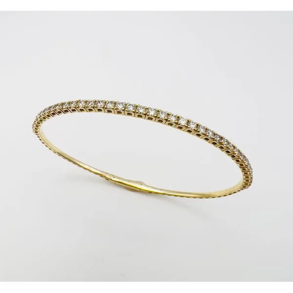 14 Karat Yellow Gold Flexible Diamond Bangle Bracelet Forever Young Fine Jewelers St. George, UT