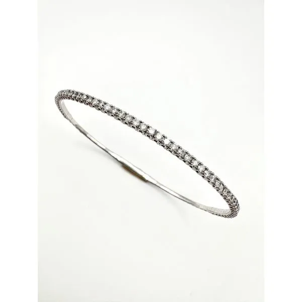 14 Karat White Gold Flexible Diamond Bangle Bracelet Image 2 Forever Young Fine Jewelers St. George, UT