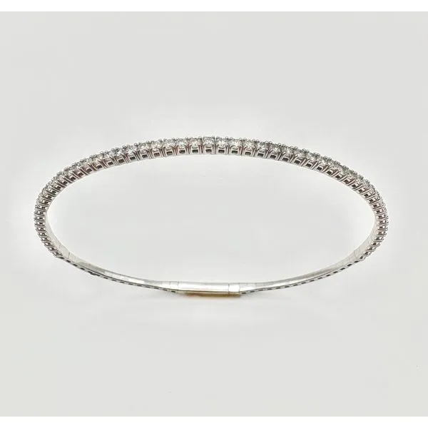 14 Karat White Gold Flexible Diamond Bangle Bracelet Forever Young Fine Jewelers St. George, UT