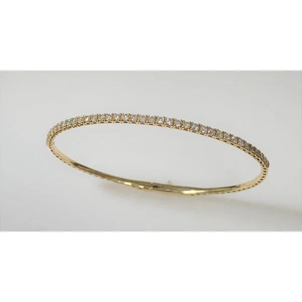 14 Karat Yellow Gold Flexible Diamond Bangle Bracelet Forever Young Fine Jewelers St. George, UT