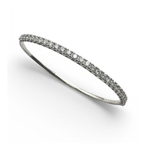 14 Karat White Gold Flexible Lab Grown Diamond Bangle Bracelet Forever Young Fine Jewelers St. George, UT