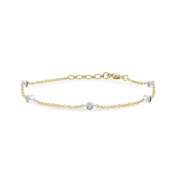 14 Karat Yellow And White Gold Diamond Stationary Bracelet Forever Young Fine Jewelers St. George, UT