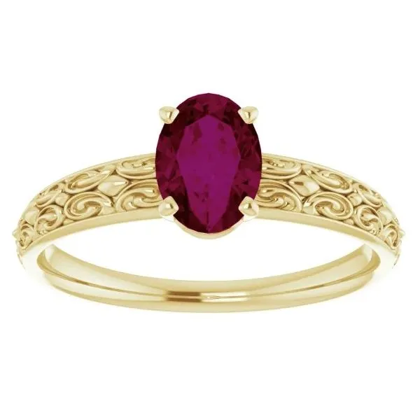 14 Karat Yellow Gold Rhodolite Garnet Gemstone Fashion Ring Forever Young Fine Jewelers St. George, UT