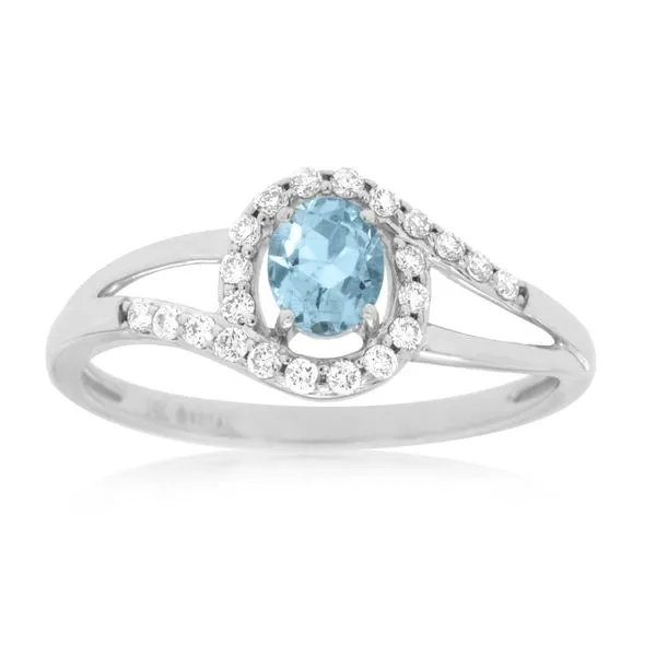 14 Karat White Gold Aquamarine and Diamond Fashion Ring Forever Young Fine Jewelers St. George, UT