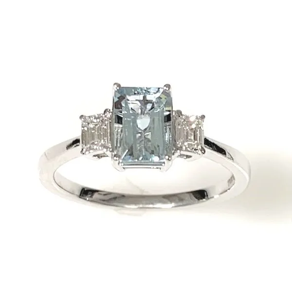 14 Karat White Gold Aquamarine and Diamond Fashion Ring Forever Young Fine Jewelers St. George, UT