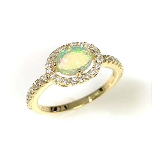 14 Karat Yellow Gold Opal and Diamond Fashion Ring Forever Young Fine Jewelers St. George, UT