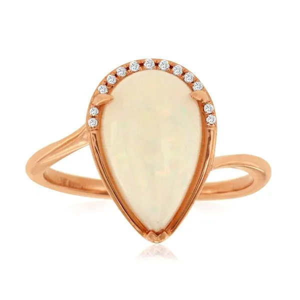14 Karat Rose Gold Contemporary Design Opal and Diamond Fashion Ring Forever Young Fine Jewelers St. George, UT