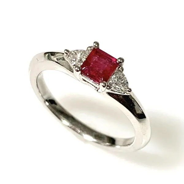 Platinum Red Beryl and Diamond Fashion Ring Forever Young Fine Jewelers St. George, UT
