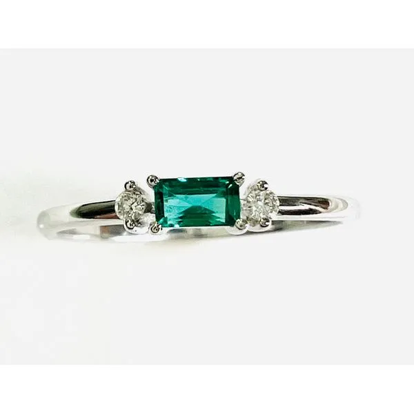 14 Karat White Gold Emerald and Diamond Fashion Ring Image 2 Forever Young Fine Jewelers St. George, UT