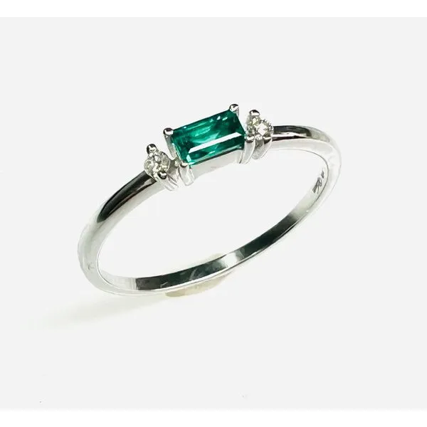 14 Karat White Gold Emerald and Diamond Fashion Ring Forever Young Fine Jewelers St. George, UT
