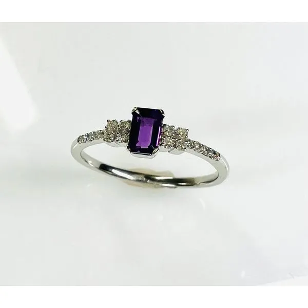 14 Karat White Gold Amethyst and Diamond Fashion Ring Forever Young Fine Jewelers St. George, UT