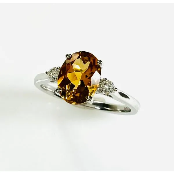 14 Karat White Gold Citrine and Diamond Fashion Ring Forever Young Fine Jewelers St. George, UT