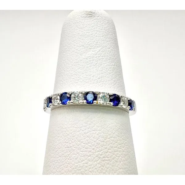 18 Karat White Gold Diamond And Blue Sapphire Fashion Ring Forever Young Fine Jewelers St. George, UT