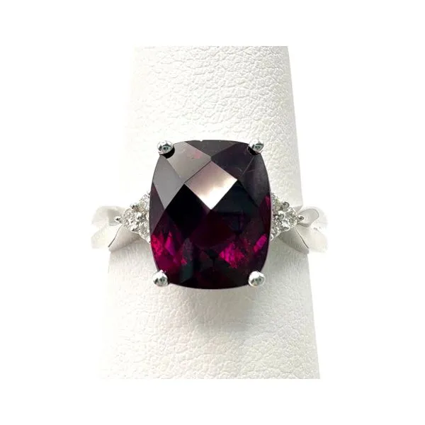 14 Karat White Gold Grape Garnet Gemstone And Diamond Fashion Ring Forever Young Fine Jewelers St. George, UT