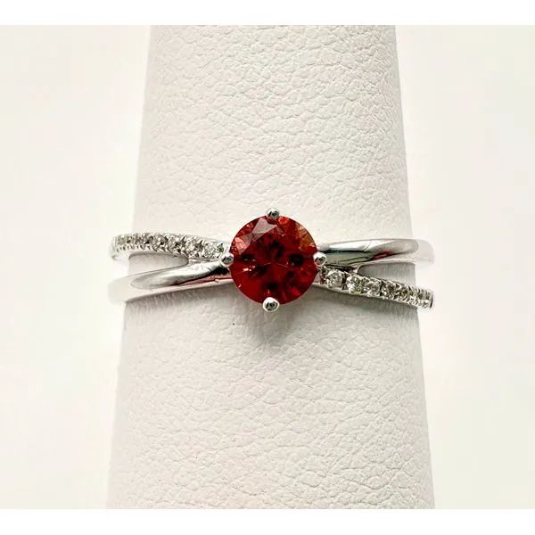 14 Karat White Gold Padparasha Sapphire And Diamond Fashion Ring Forever Young Fine Jewelers St. George, UT