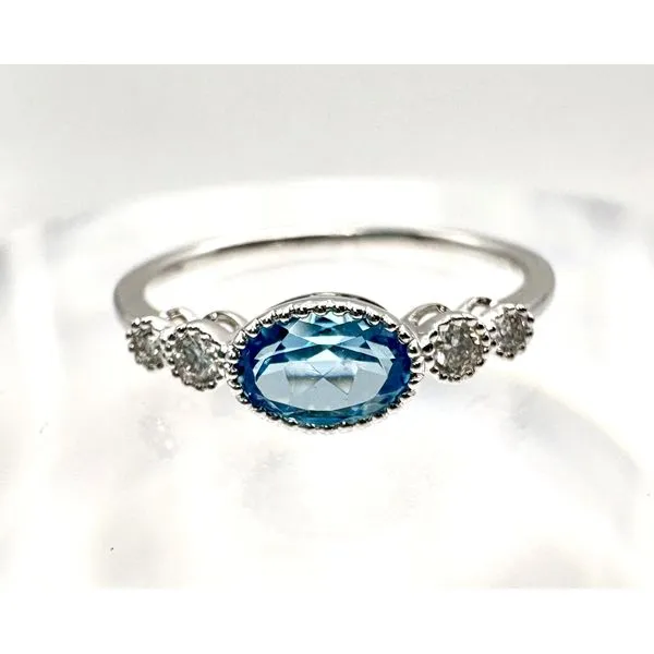 14 Karat White Gold Blue Topaz And Diamond Fashion Ring Forever Young Fine Jewelers St. George, UT
