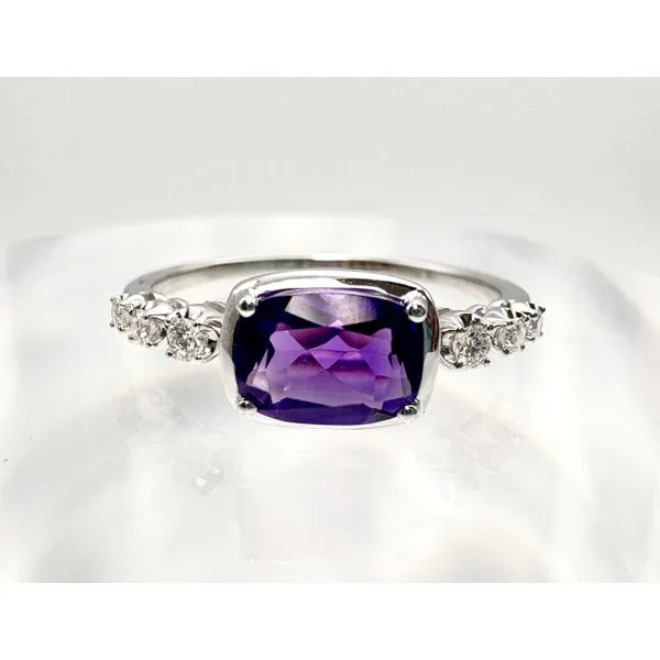 14 Karat White Gold Amethyst And Diamond Fashion Ring Forever Young Fine Jewelers St. George, UT