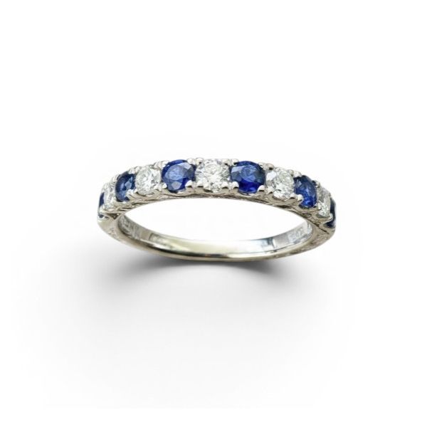 18 Karat White Gold Diamond And Blue Sapphire Ring Forever Young Fine Jewelers St. George, UT
