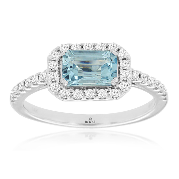 14 Karat White Gold Aqua And Diamond Fashion Ring Forever Young Fine Jewelers St. George, UT