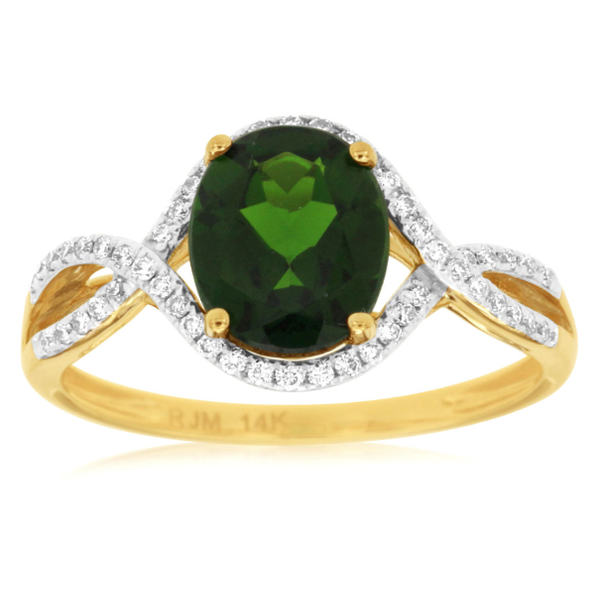 14 Karat Yellow Gold Russalite And Diamond Fashion Ring Forever Young Fine Jewelers St. George, UT