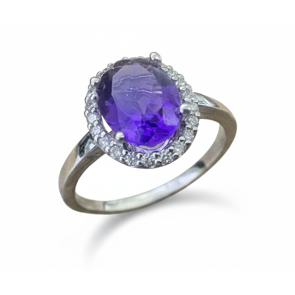 14 Karat White Gold Amethyst And Diamond Fashion Ring Forever Young Fine Jewelers St. George, UT
