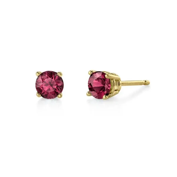 Rhodolite Garnet and Yellow Gold Stud Earrings Forever Young Fine Jewelers St. George, UT