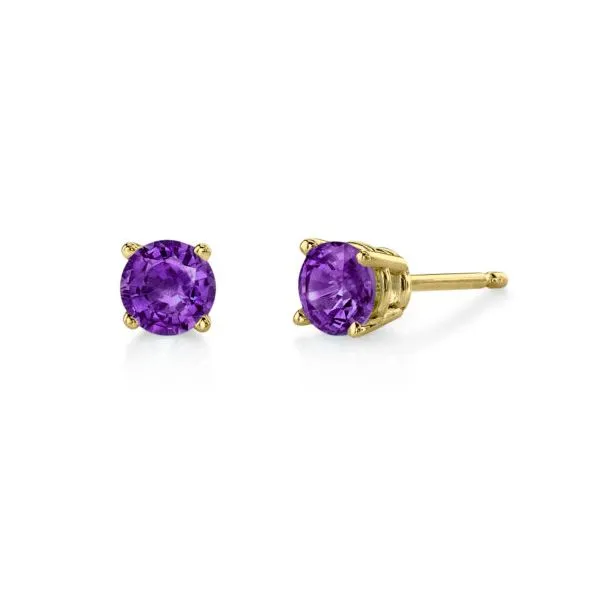 Amethyst and Yellow Gold Stud Earrings Forever Young Fine Jewelers St. George, UT