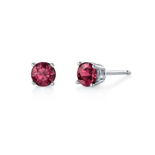 Rhodolite Garnet and White Gold Stud Earrings Forever Young Fine Jewelers St. George, UT
