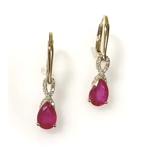 14 Karat Yellow Gold Ruby And Diamond Earrings Forever Young Fine Jewelers St. George, UT