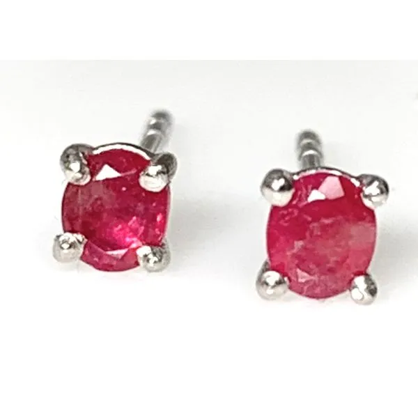 A Pair of Platunim Oval Red Beryl Stud Earrings Forever Young Fine Jewelers St. George, UT