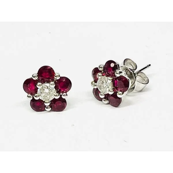 18 Karat White Gold Ruby and Diamond Fashion Earrings Forever Young Fine Jewelers St. George, UT