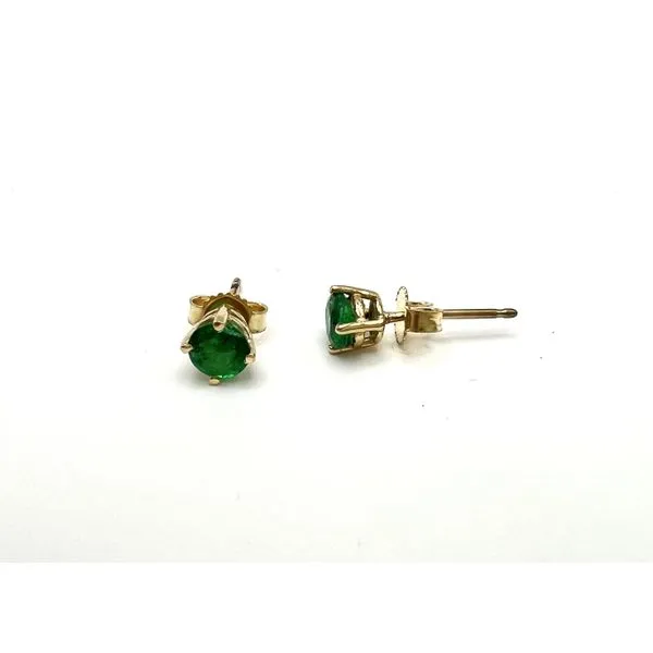 14 Karat Yellow Gold Emerald Gemstone Stud Earrings Forever Young Fine Jewelers St. George, UT
