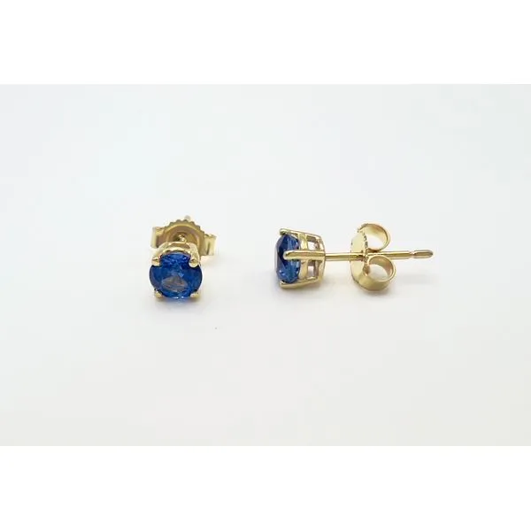 14 Karat Yellow Gold Blue Sapphire Stud Earrings Forever Young Fine Jewelers St. George, UT