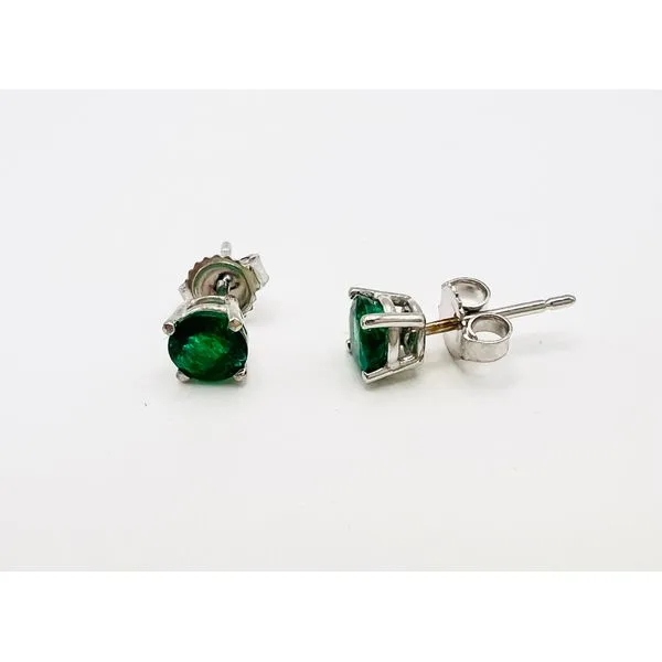 14 Karat White Gold Emerald Stud Earrings Forever Young Fine Jewelers St. George, UT