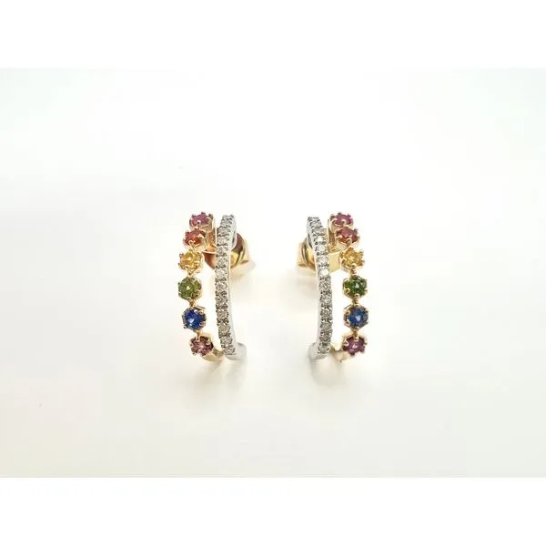 14 Karat White/Yellow Gold Sapphire And Diamond Earrings Forever Young Fine Jewelers St. George, UT