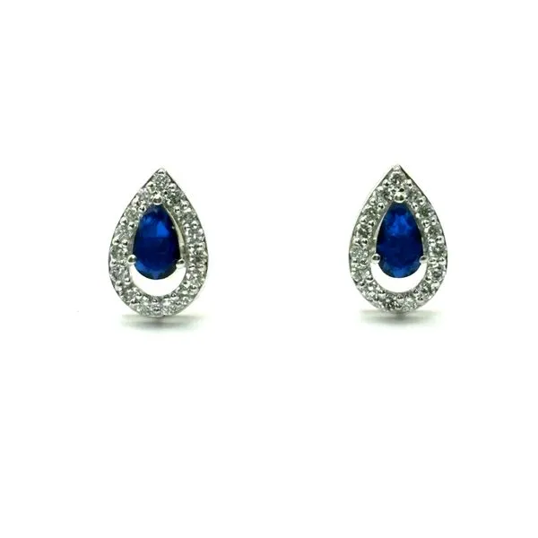 14 Karat White Gold Blue Sapphire and Diamond Earrings Forever Young Fine Jewelers St. George, UT