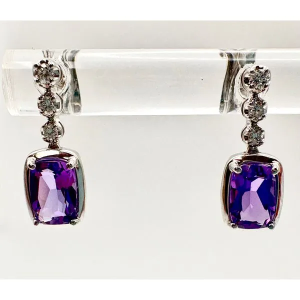 14 Karat White Gold Amethyst And Diamond Earrings Forever Young Fine Jewelers St. George, UT