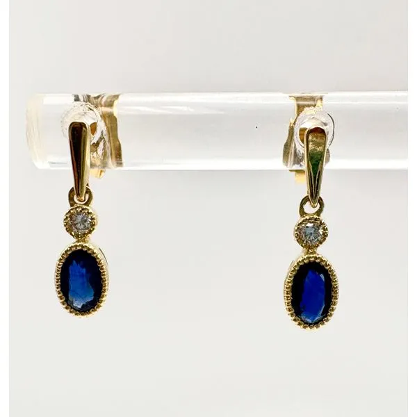 14 Karat Yellow Gold Blue Sapphire And Diamond Earrings Forever Young Fine Jewelers St. George, UT