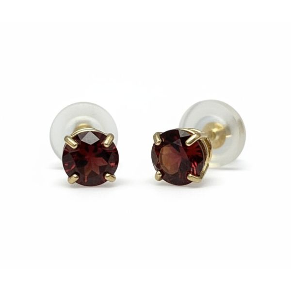 14 Karat Yellow Gole Garnet Stud Earrings Forever Young Fine Jewelers St. George, UT