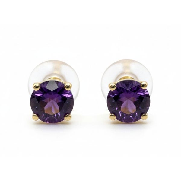 14 Karat Yellow Gold Amethyst Stud Earrings Forever Young Fine Jewelers St. George, UT