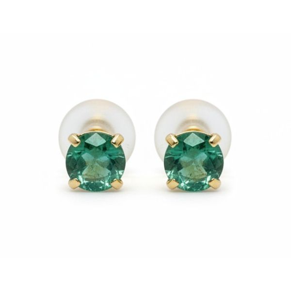 14 Karat Yellow Gold Emerald Stud Earrings Forever Young Fine Jewelers St. George, UT